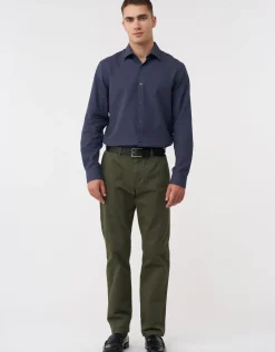 Honeycomb Texture Long Sleeve Dress Shirt in Slate
