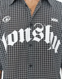 Honshu Cropped Short Sleeve Shirt in Black
