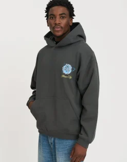 Honshu Dragon Oversized Hoodie in Pewter Grey