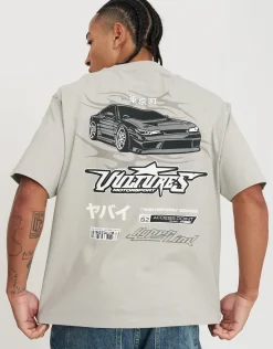 Hyper Car Relaxed Fit T Shirt in Pewter Grey