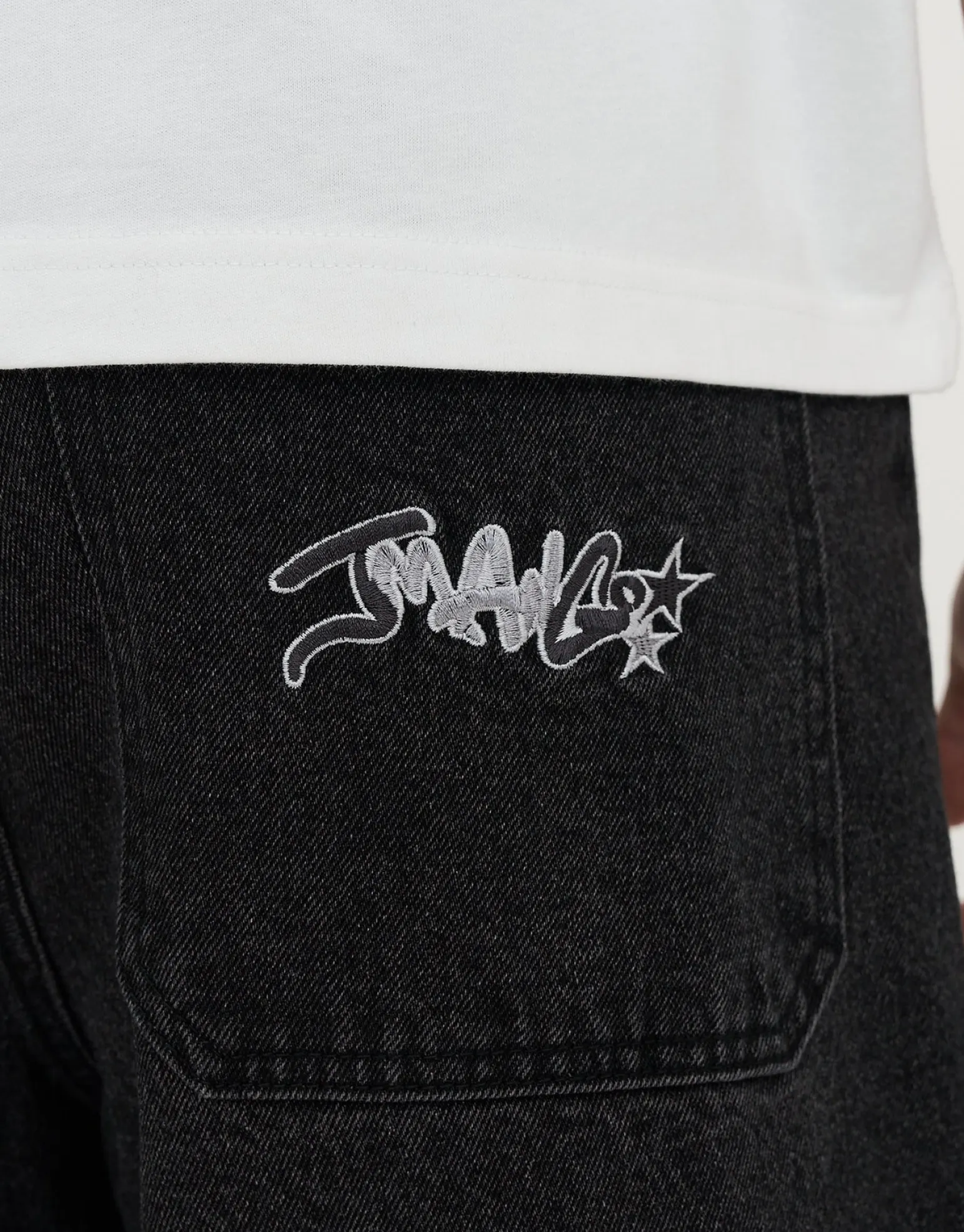JManGo Extra Baggy Fit Jeans in Washed Black