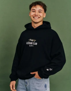 JManGo Leisure Club Oversized Hoodie in Black