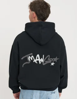 JManGo Leisure Club Oversized Hoodie in Black