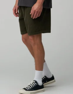 Jumbo Cord Shorts in Forest Green