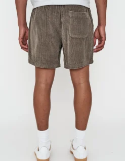 Jumbo Cord Shorts in Lt Grey