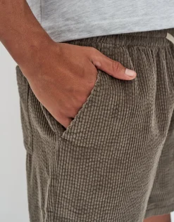 Jumbo Cord Shorts in Lt Grey