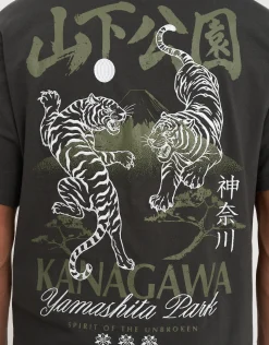 Kanagawa Tiger Tee in Pewter Grey