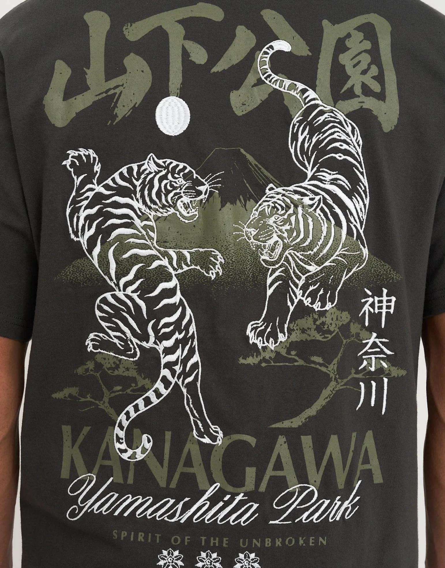 Kanagawa Tiger Tee in Pewter Grey