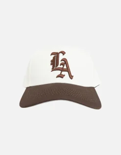 LA Emblem Hat in Black/off White