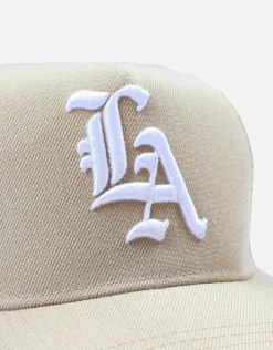 LA Emblem Hat in Black/off White