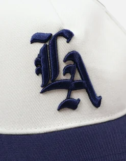 LA Emblem Hat in Black/off White