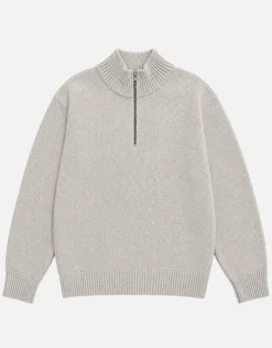 Lambswool Quarter Zip in Oat