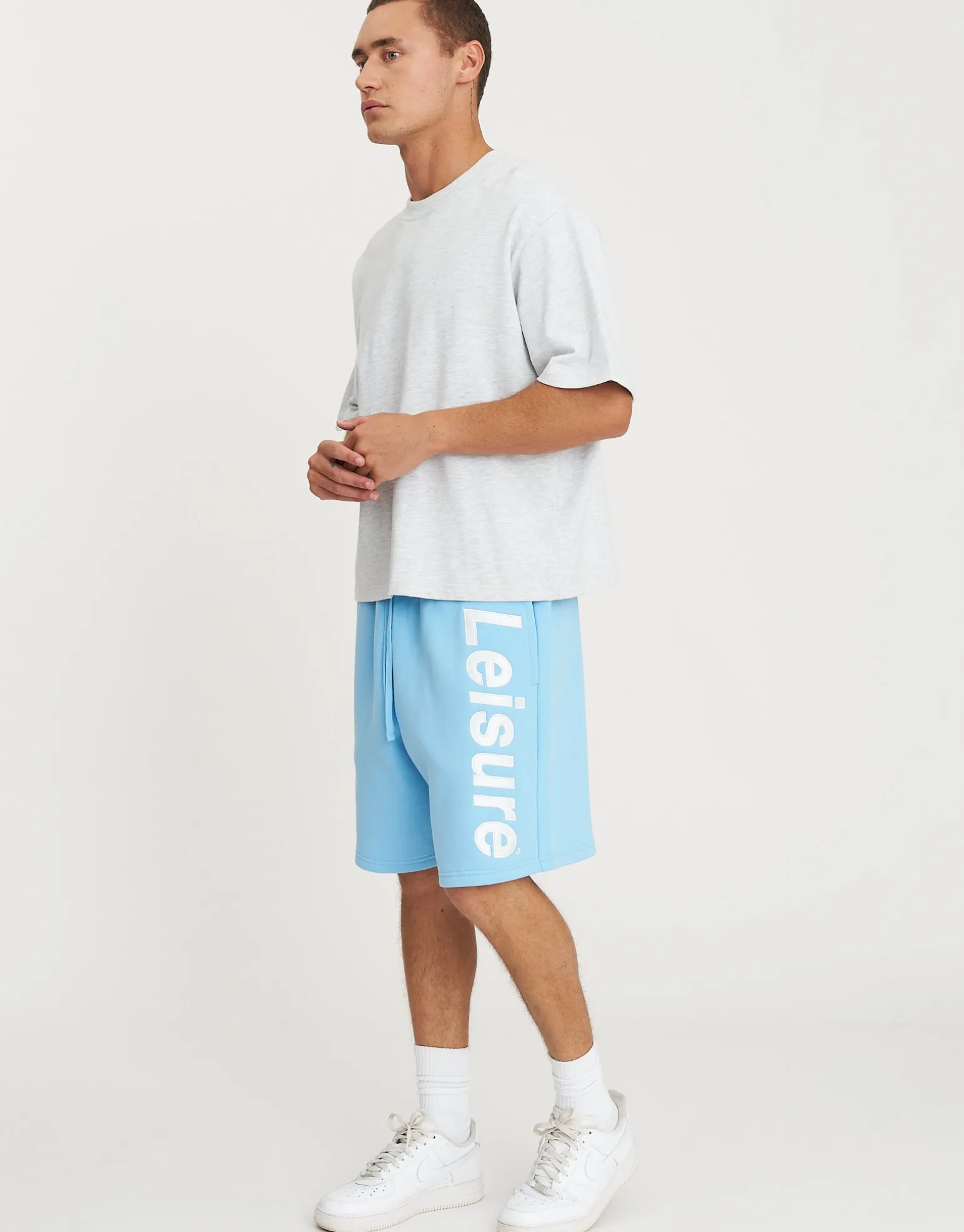 Leisure Baggy Fit Track Short in Black