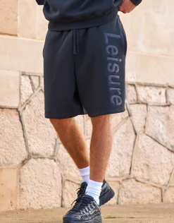 Leisure Baggy Fit Track Short in Snow Marle