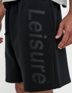 Leisure Baggy Fit Track Short in Snow Marle