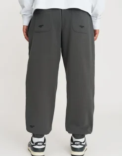 Leisure Club Baggy Track Pants in Pewter Grey
