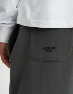 Leisure Club Baggy Track Pants in Pewter Grey