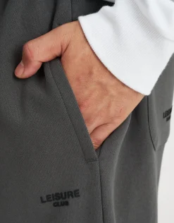 Leisure Club Baggy Track Pants in Snow Marle