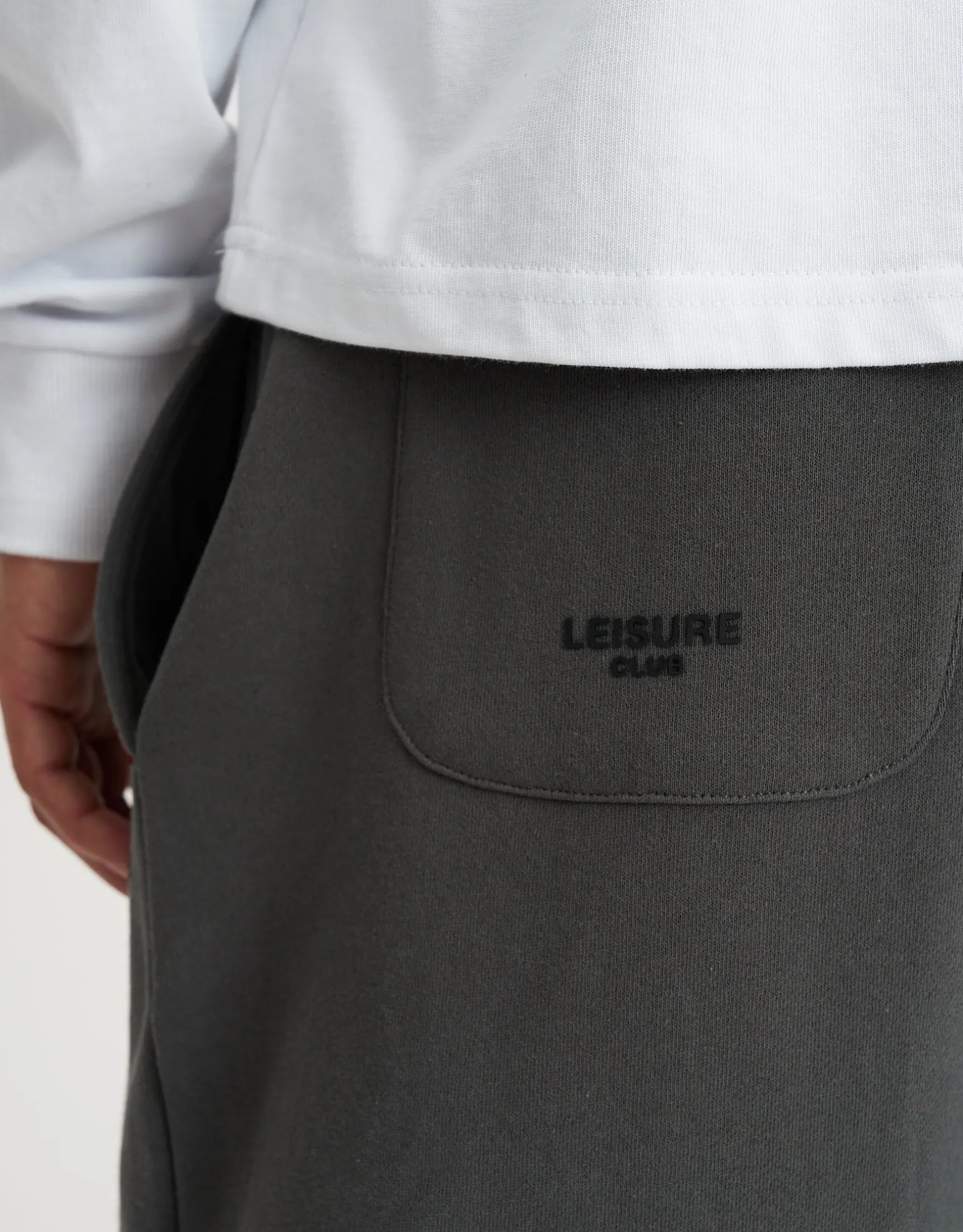 Leisure Club Baggy Track Pants in Snow Marle