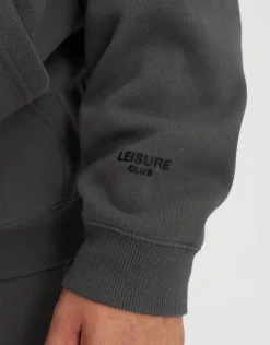 Leisure Club Oversized Hoodie in Pewter Grey