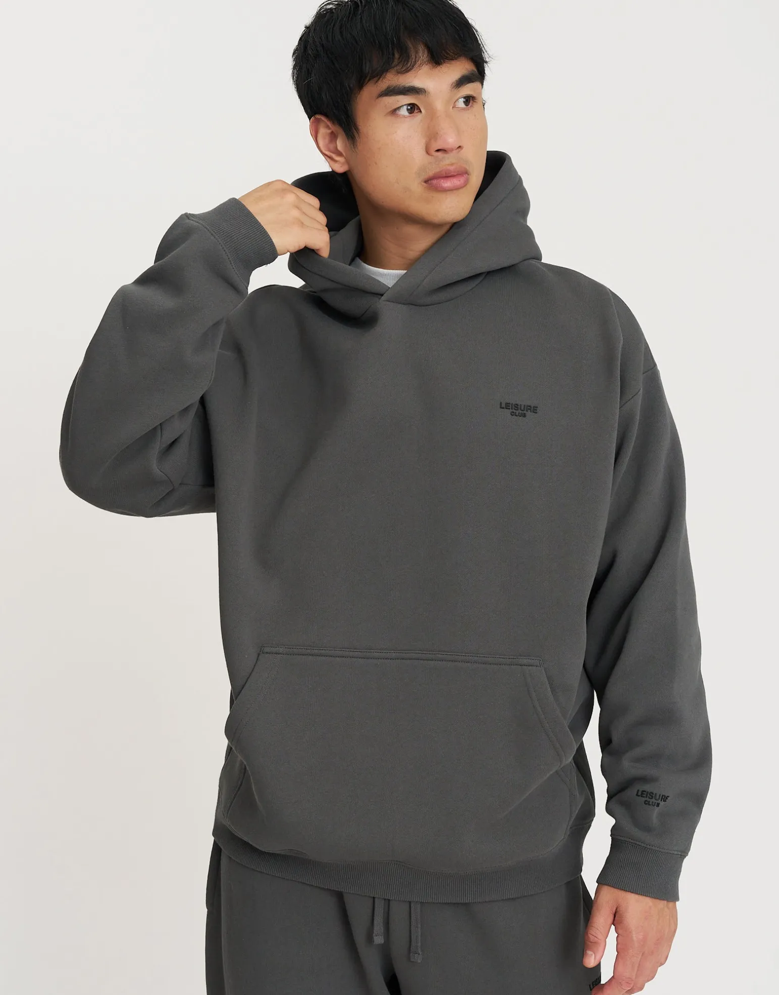 Leisure Club Oversized Hoodie in Snow Marle