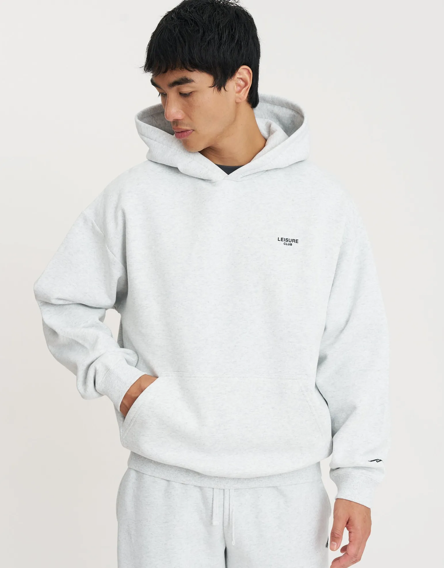 Leisure Club Oversized Hoodie in Snow Marle