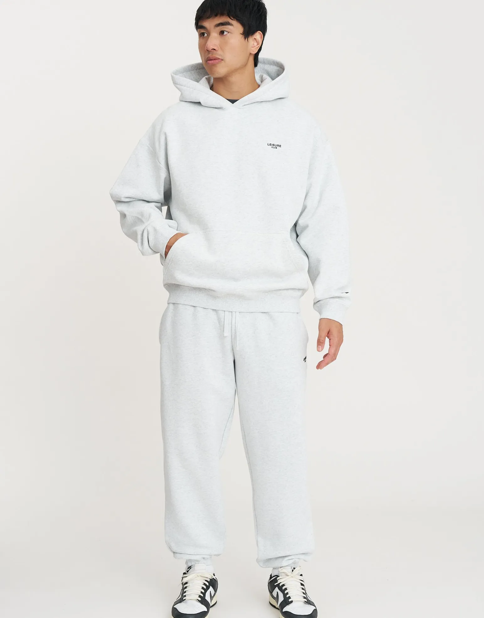 Leisure Club Oversized Hoodie in Snow Marle