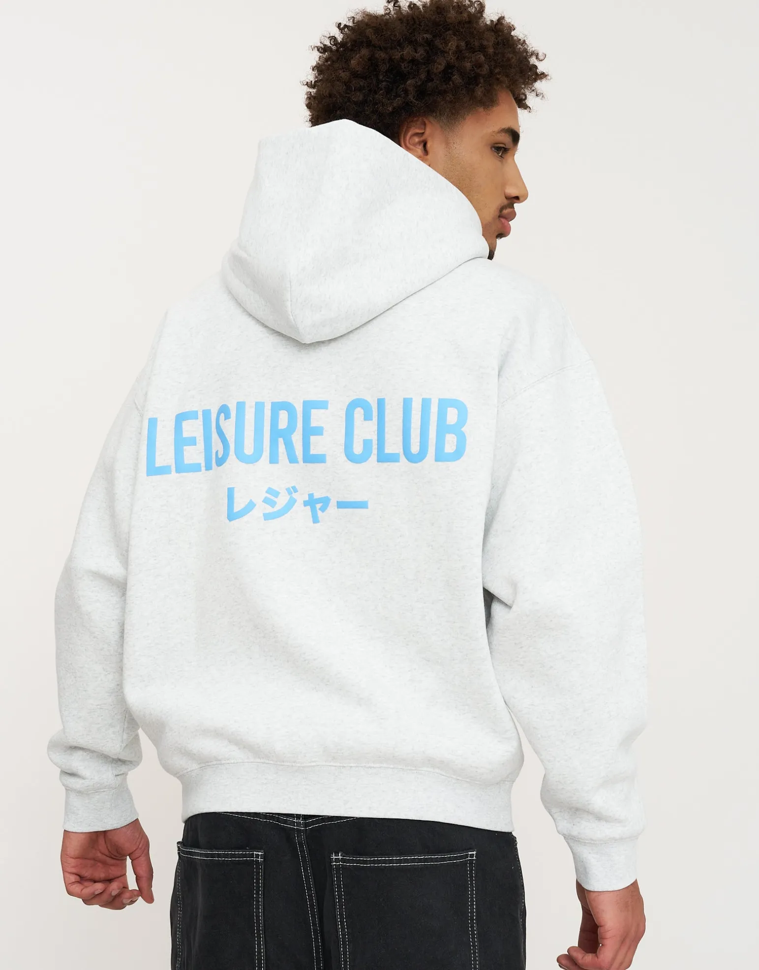 Leisure Club Print Oversized Hoodie in Neon Lilac
