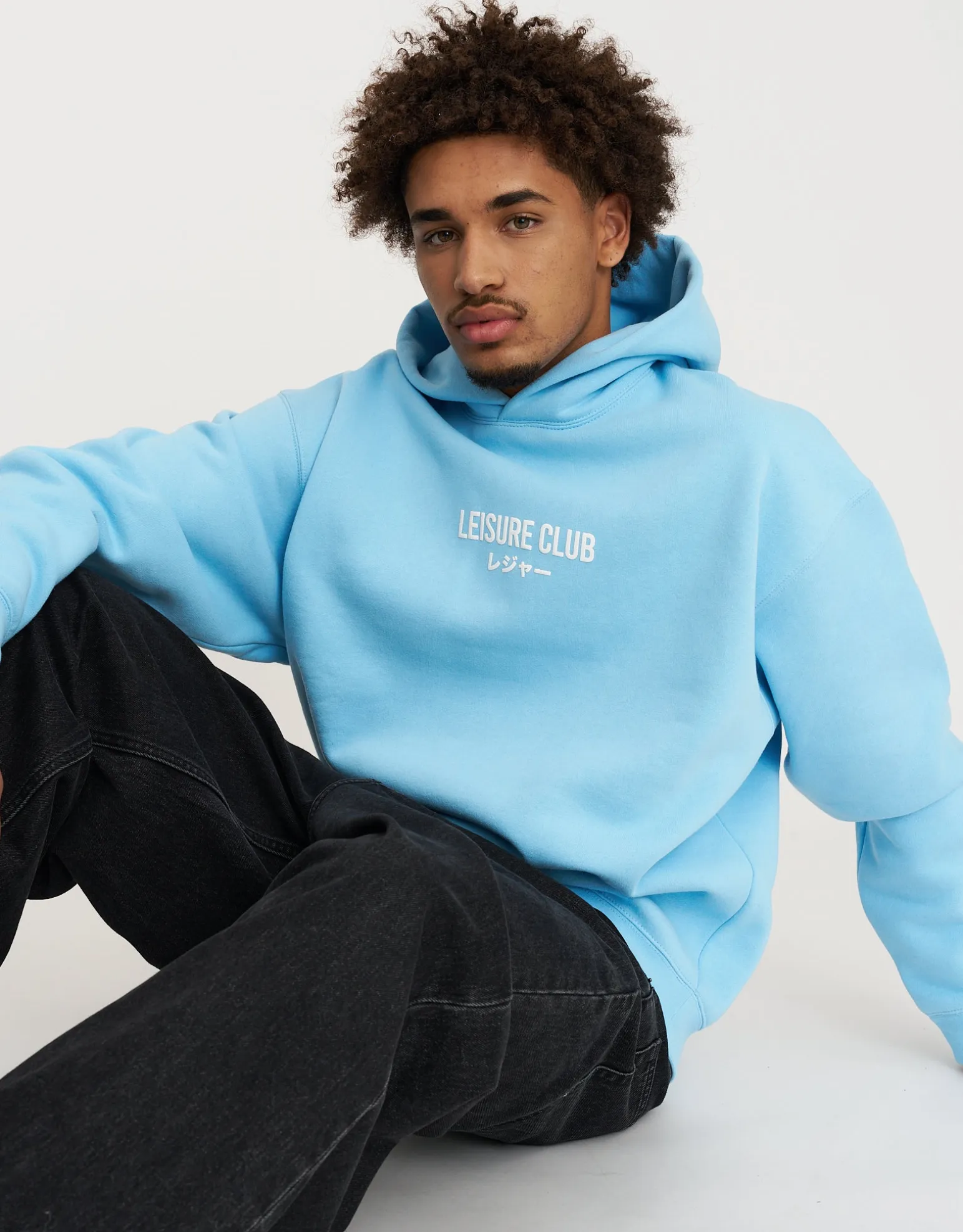 Leisure Club Print Oversized Hoodie in Neon Lilac