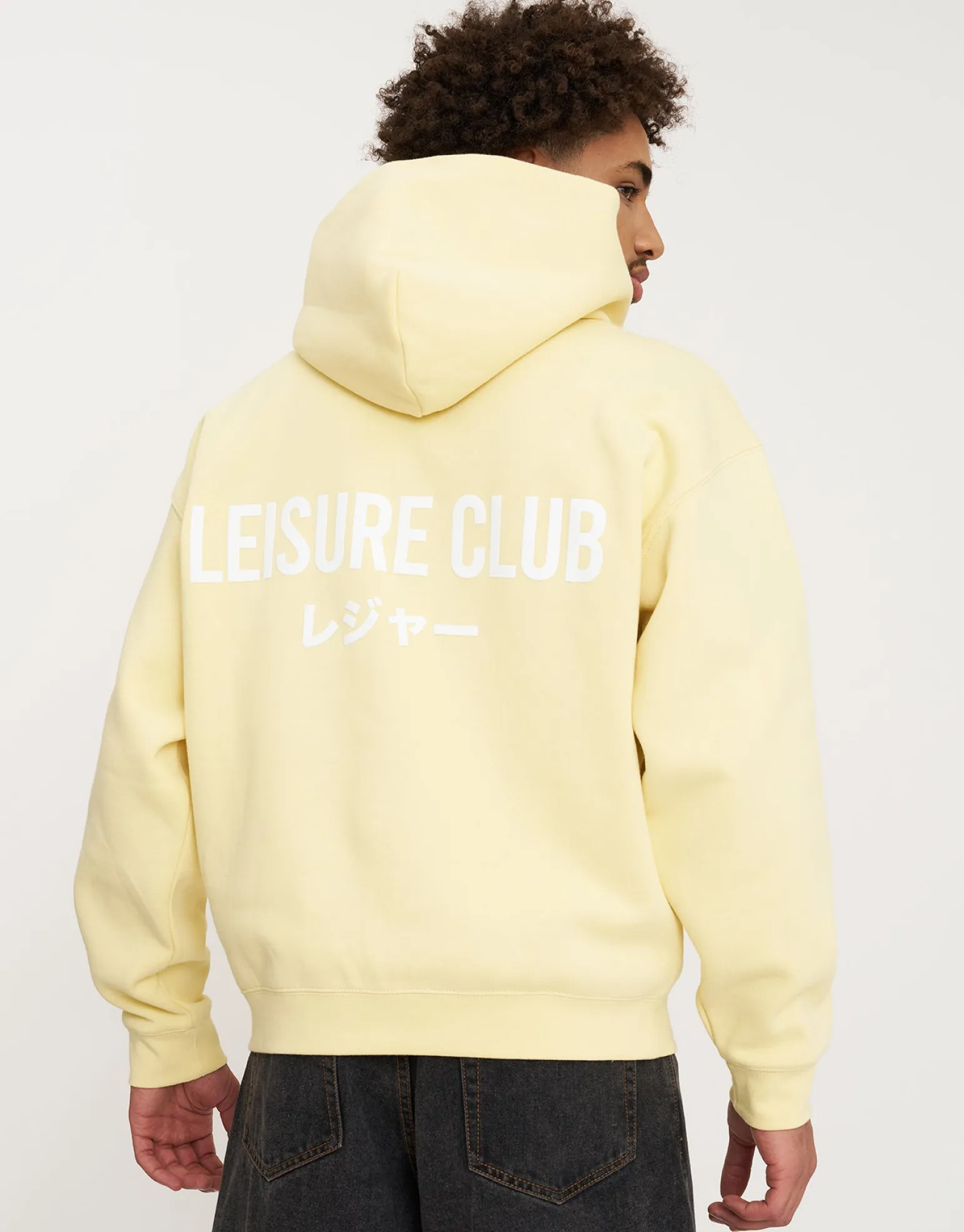 Leisure Club Print Oversized Hoodie in Neon Lilac
