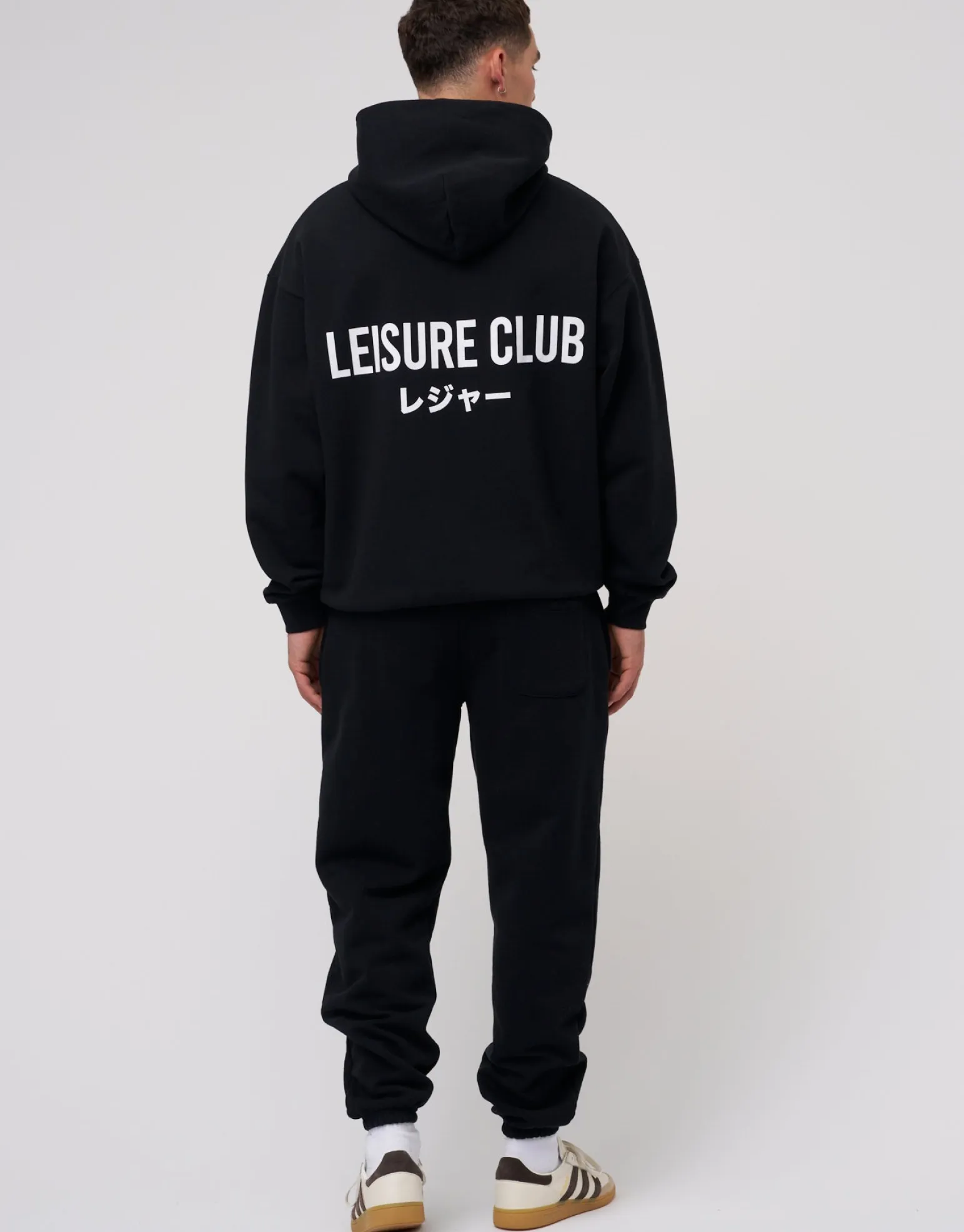 Leisure Club Print Oversized Hoodie in Neon Lilac