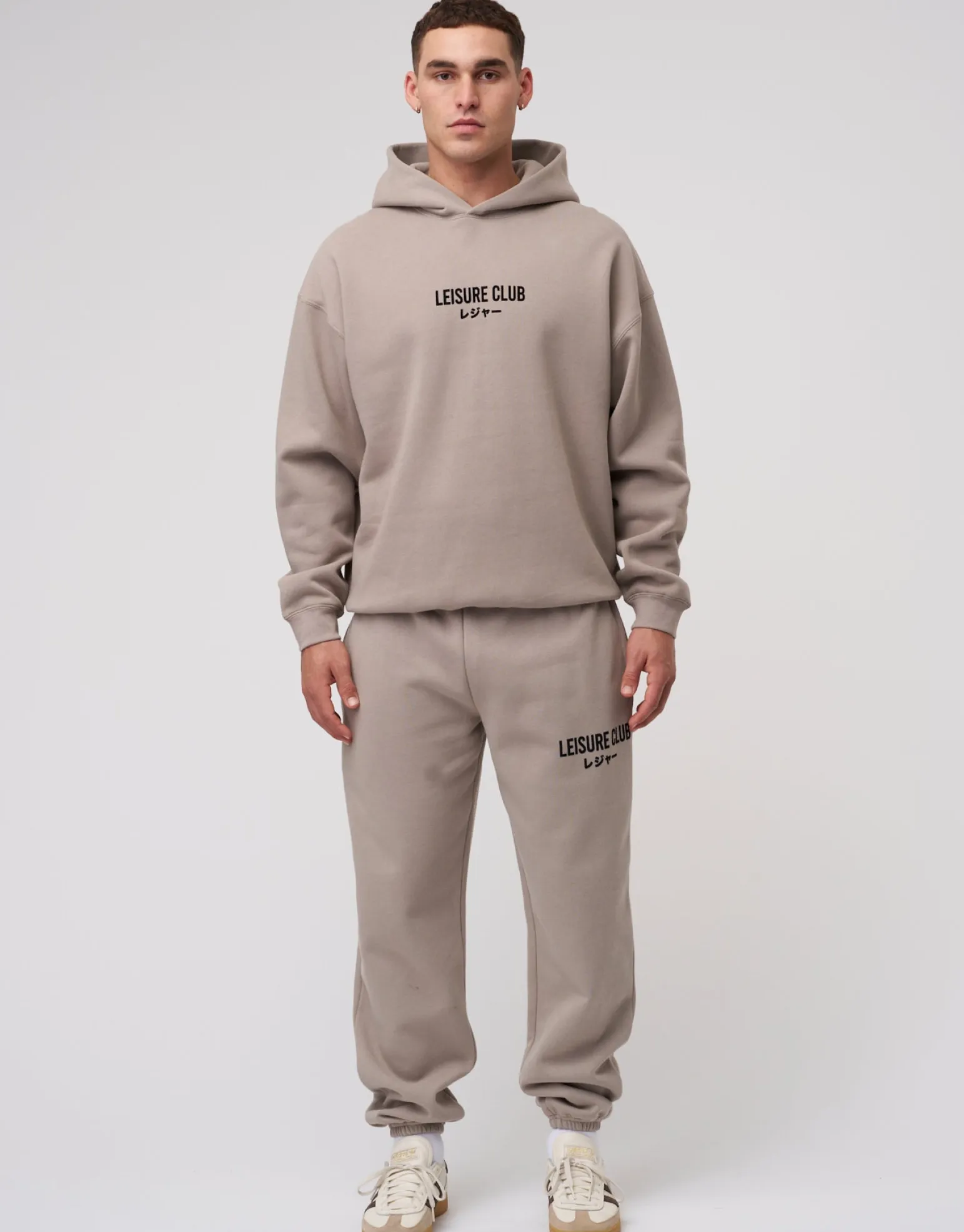 Leisure Club Puff Print Oversized Hoodie in Empire Yellow