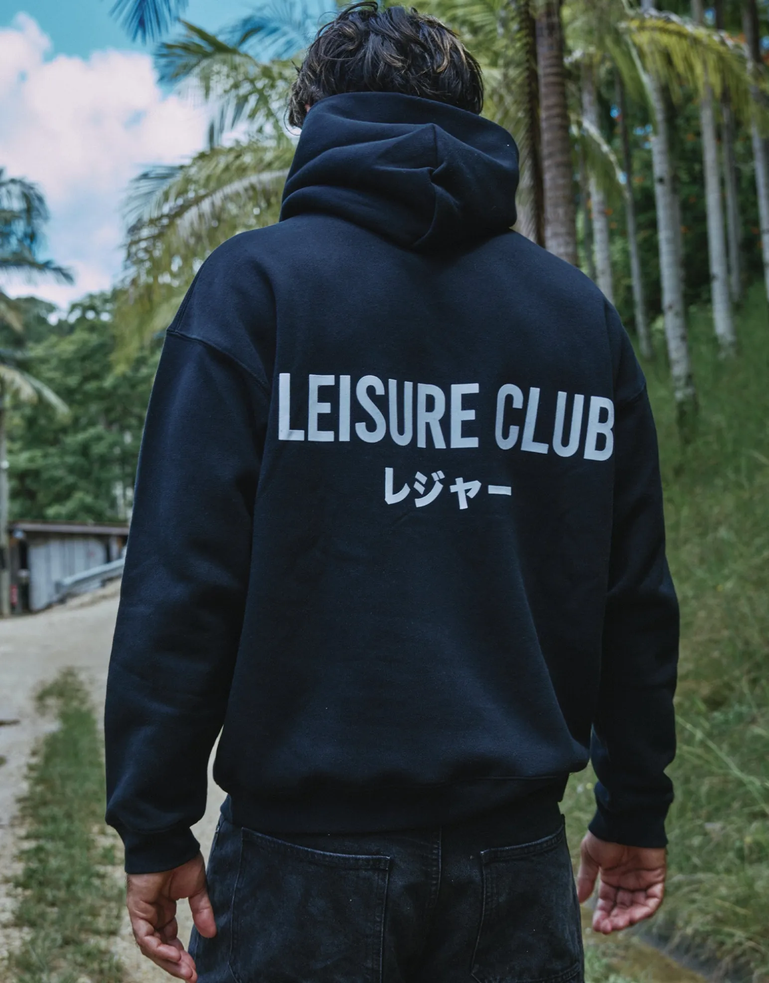 Leisure Club Puff Print Oversized Hoodie in Empire Yellow