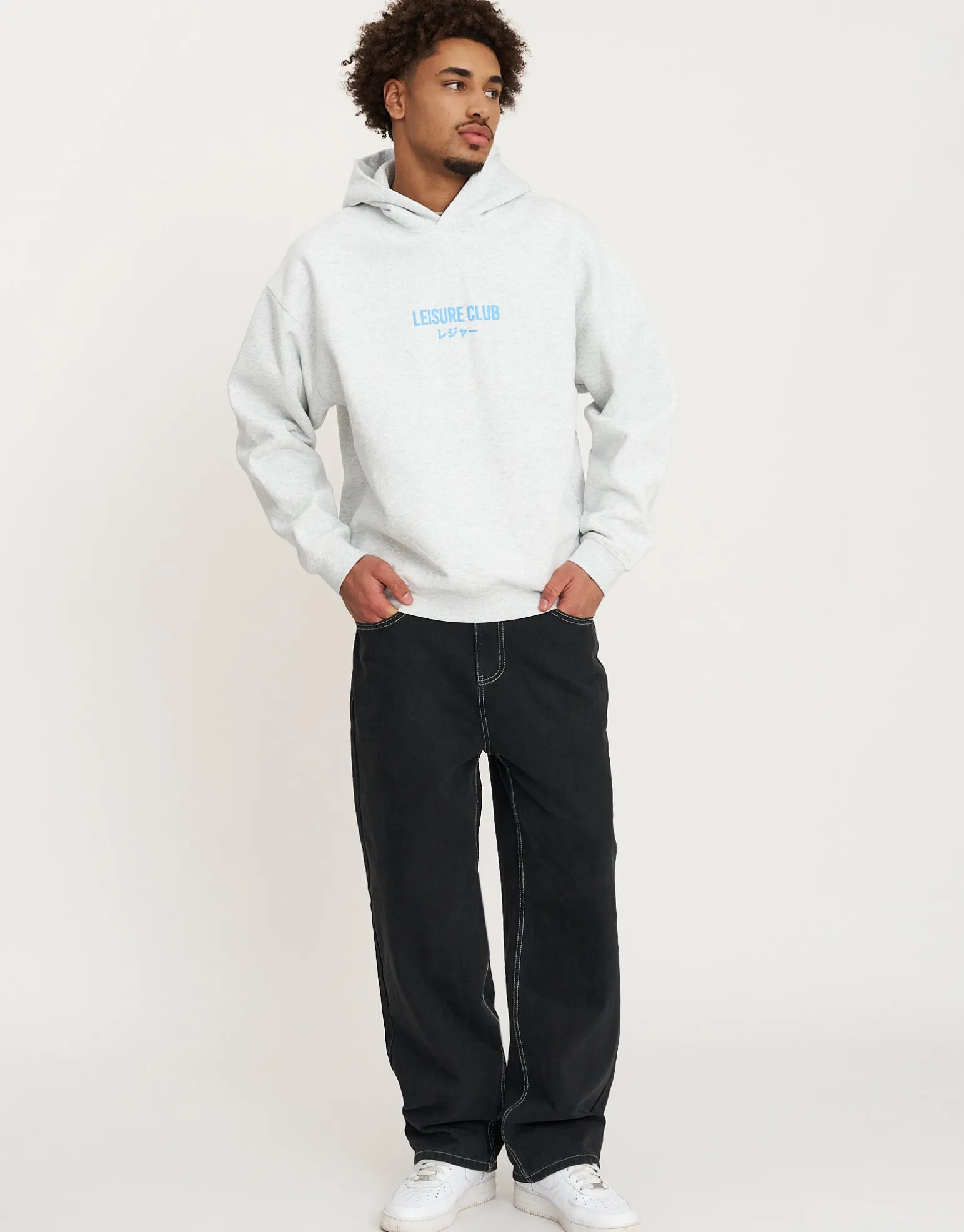 Leisure Club Puff Print Oversized Hoodie in Empire Yellow