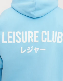 Leisure Club Puff Print Oversized Hoodie in Empire Yellow