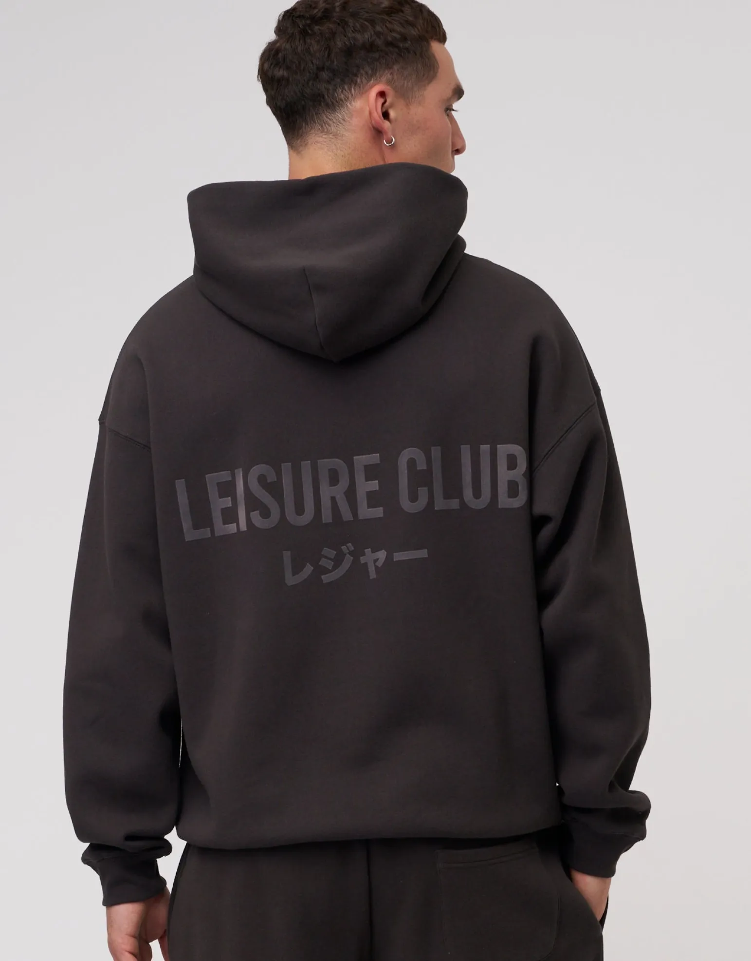 Leisure Club Puff Print Oversized Hoodie in Empire Yellow