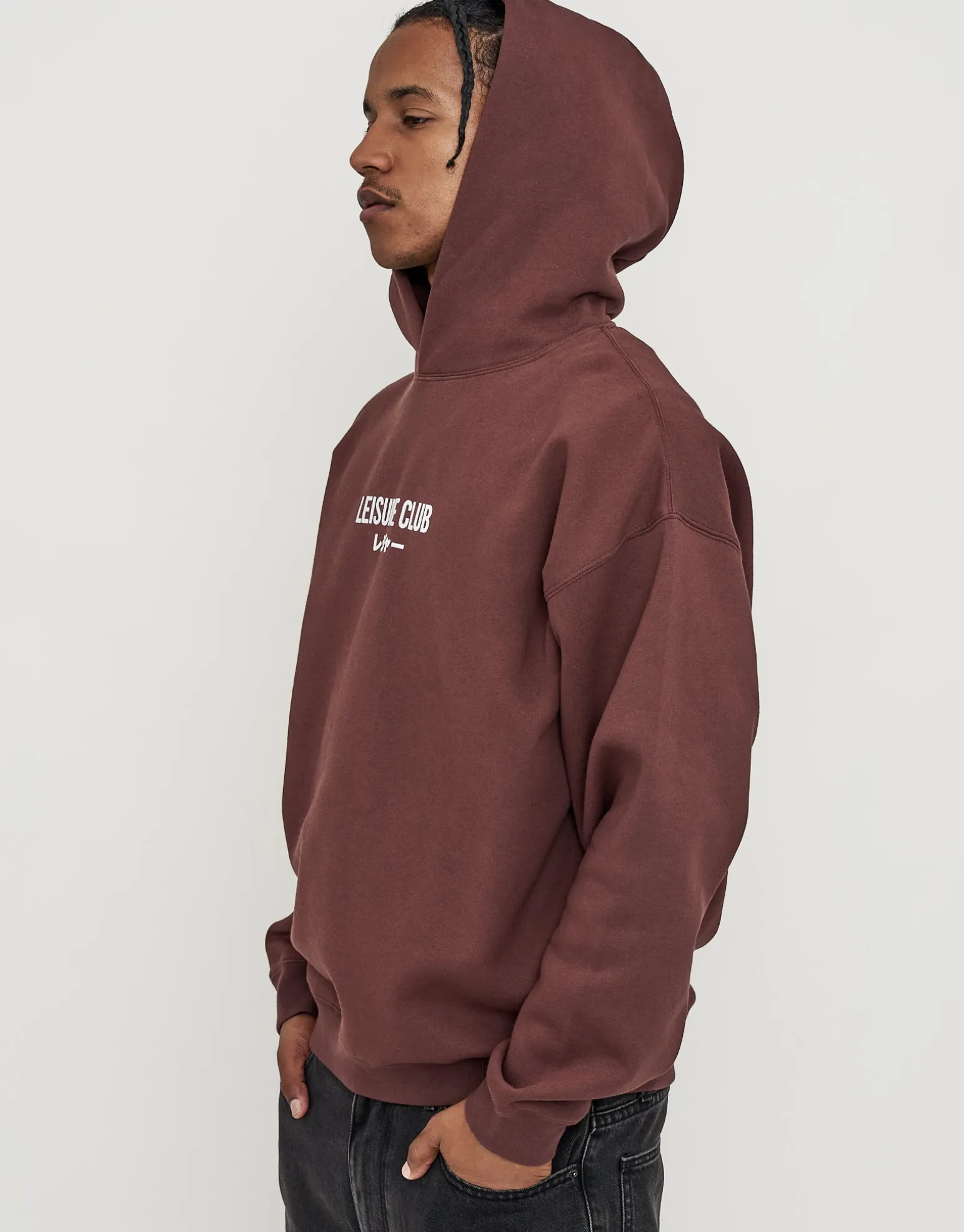 Leisure Club Puff Print Oversized Hoodie in Empire Yellow