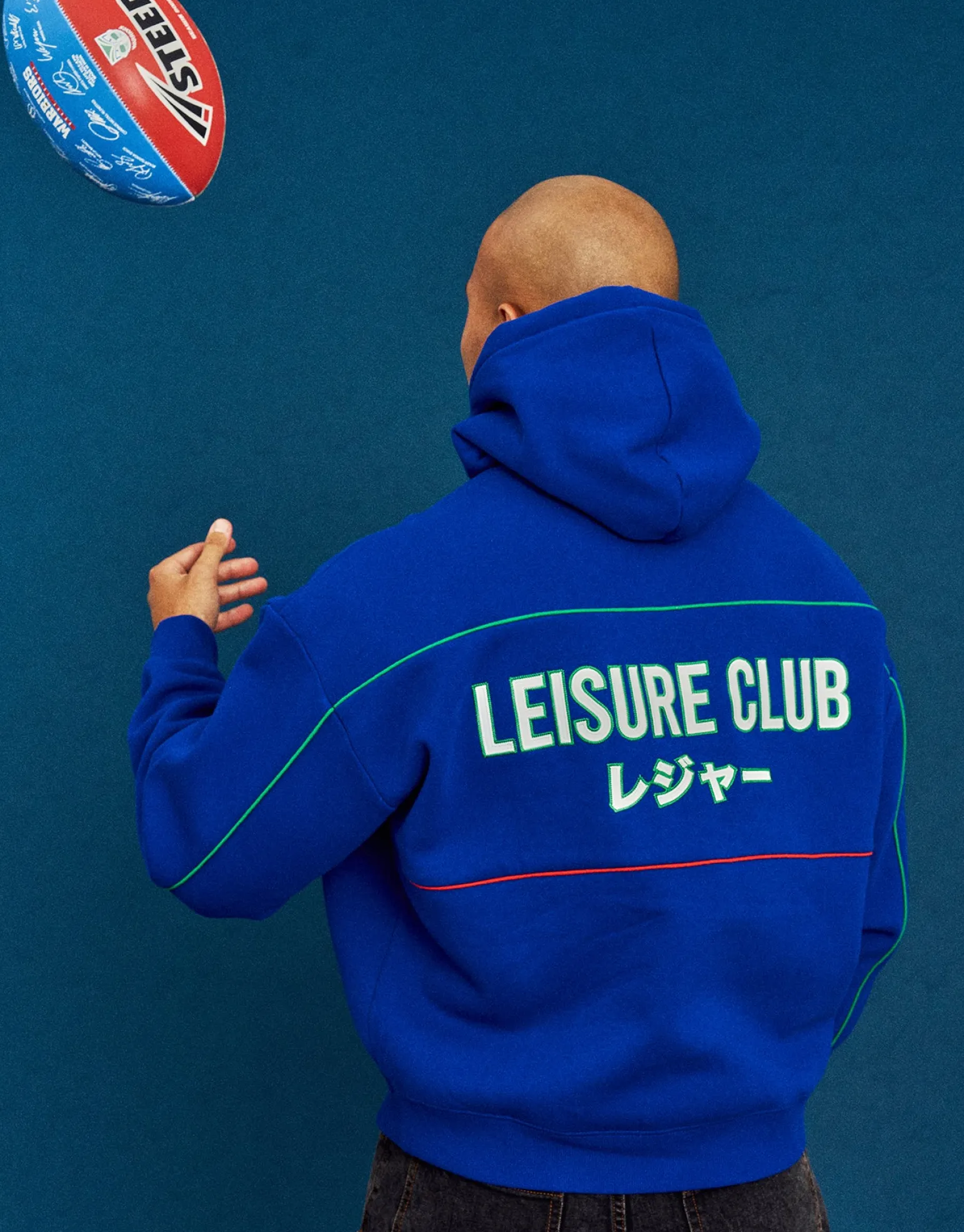 Leisure Club Team Oversized Hoodie in Blue
