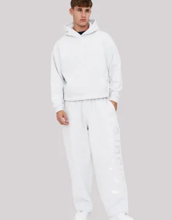 Leisure Embroidered Oversized Hoodie in Snow Marle