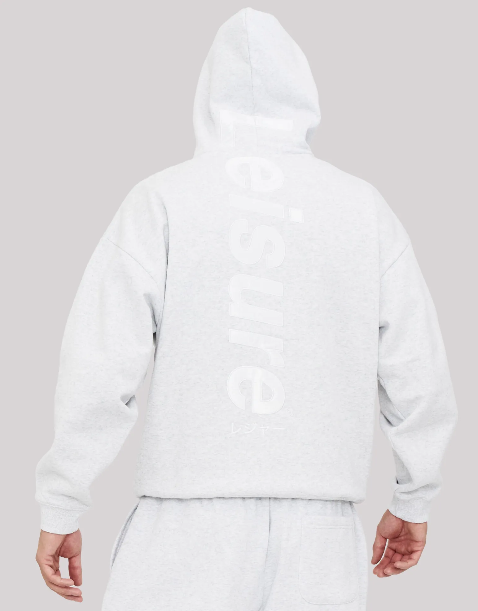 Leisure Embroidered Oversized Hoodie in Snow Marle