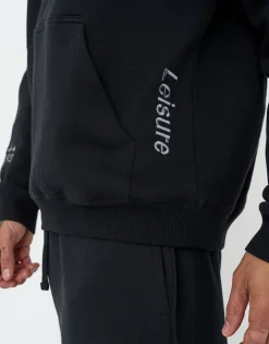 Leisure Embroidered Oversized Hoodie in Ice Blue