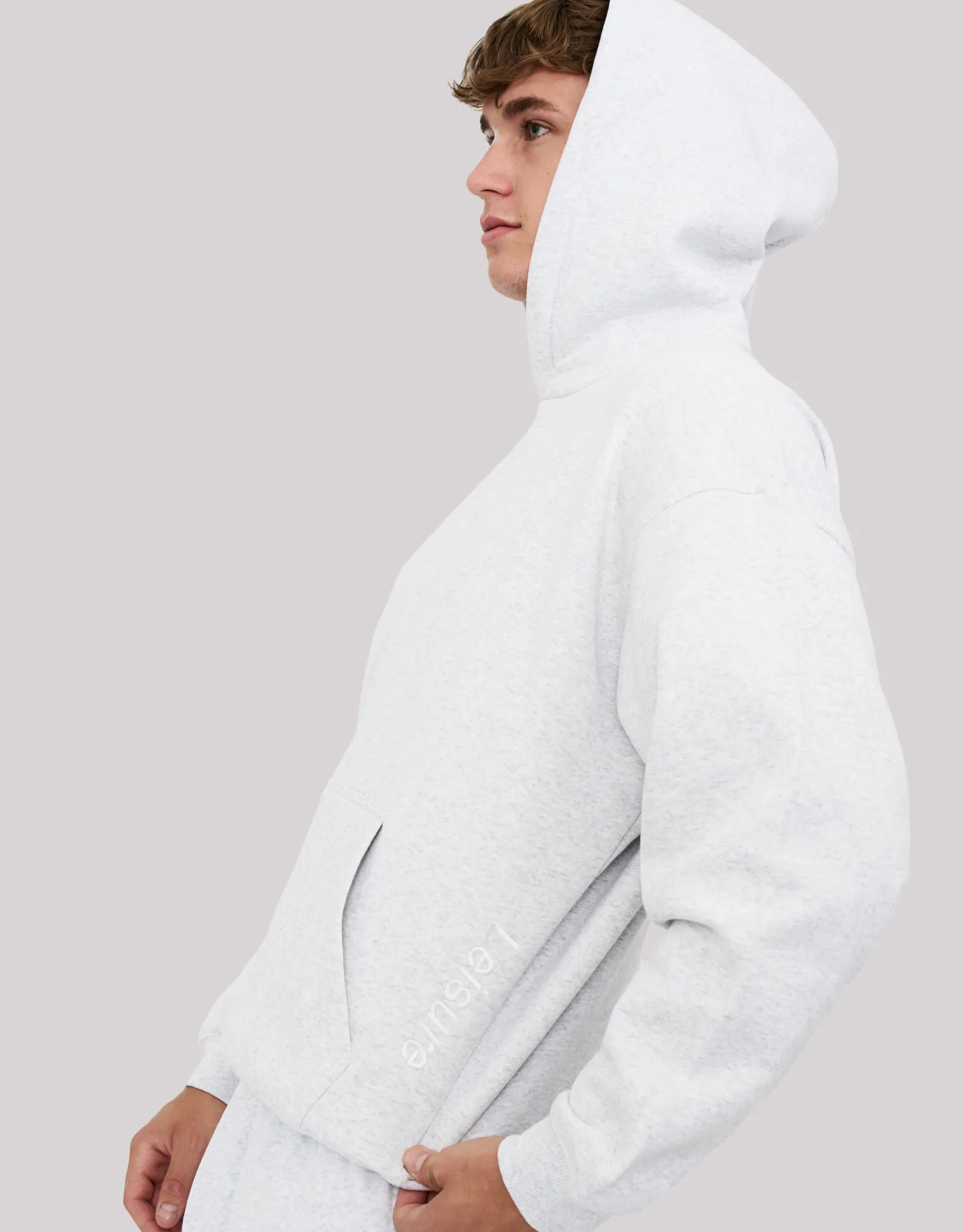 Leisure Embroidered Oversized Hoodie in Solid Black