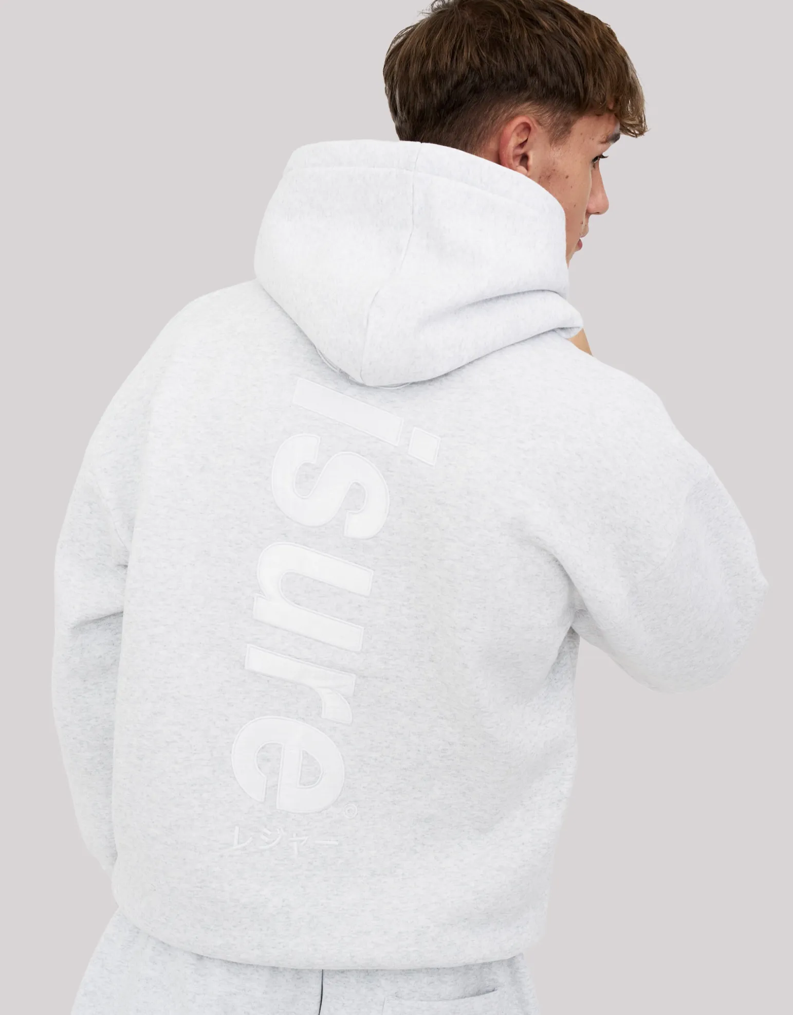 Leisure Embroidered Oversized Hoodie in Solid Black