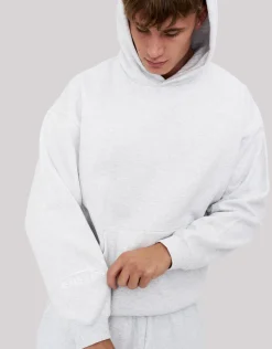 Leisure Embroidered Oversized Hoodie in Solid Black