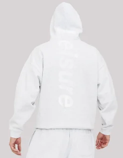 Leisure Embroidered Oversized Hoodie in Solid Black