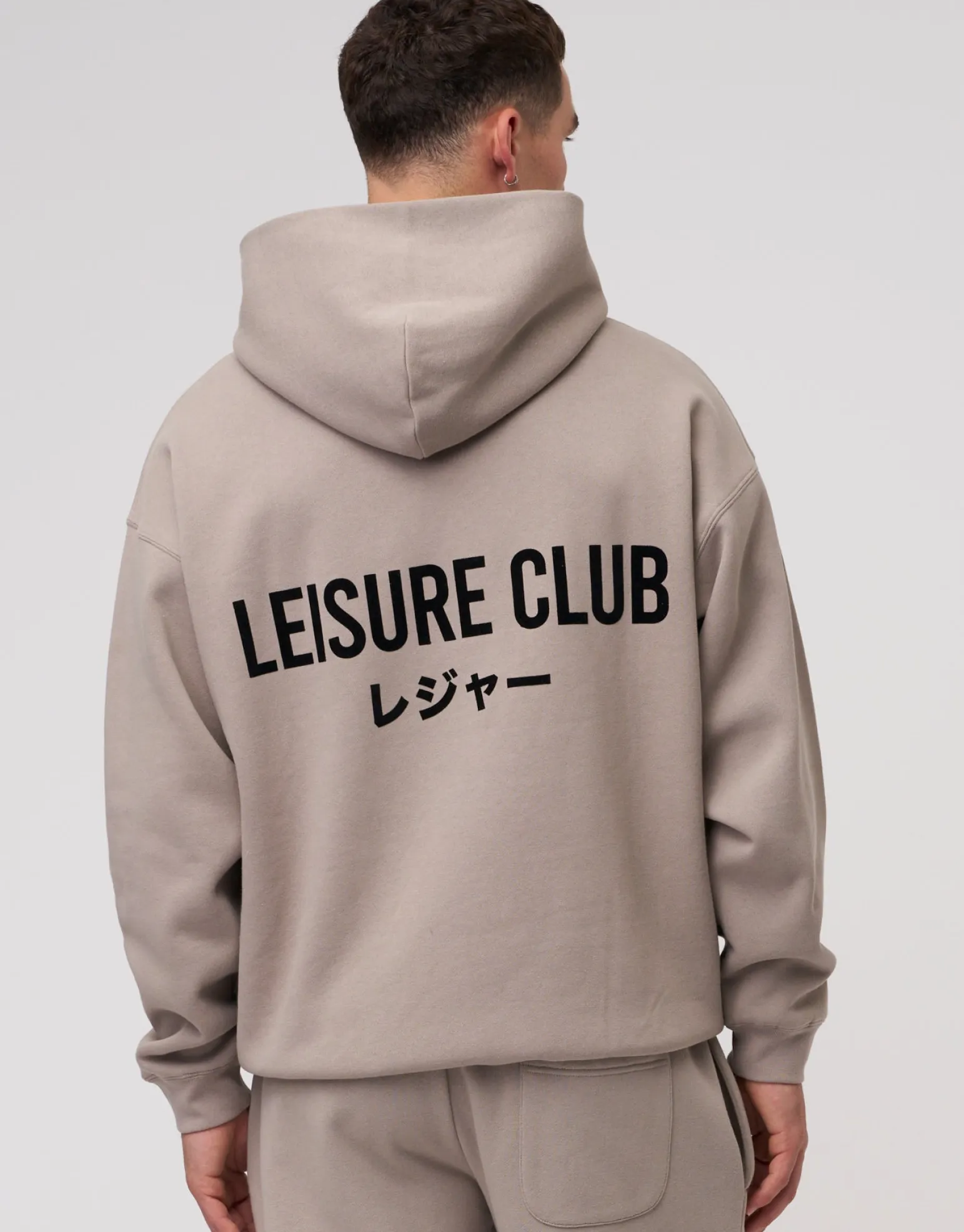 Leisure Embroidered Oversized Hoodie in Solid Black
