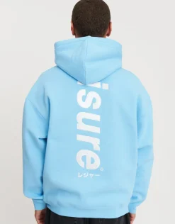 Leisure Embroidered Oversized Hoodie in Solid Black