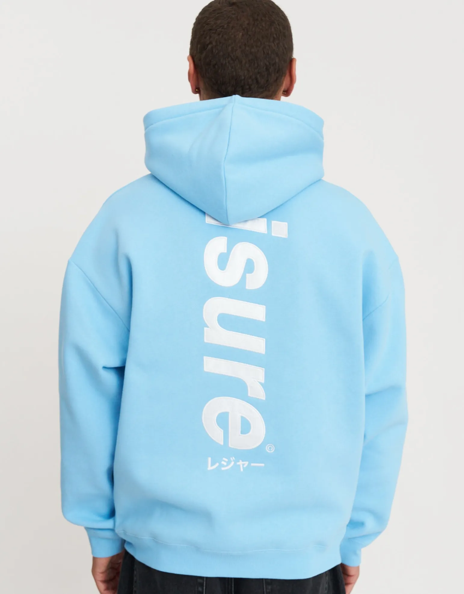 Leisure Embroidered Oversized Hoodie in Solid Black