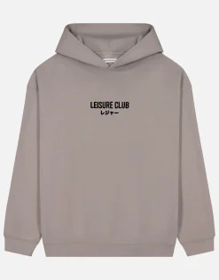 Leisure Embroidered Oversized Hoodie in Solid Black