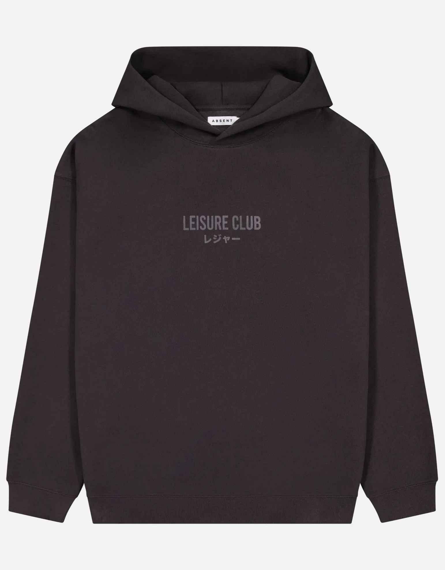 Leisure Embroidered Oversized Hoodie in Solid Black